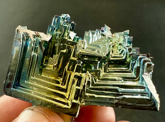 Bismuth, iridescent laboratory-grown crystals, Mineral Specimen for Sale