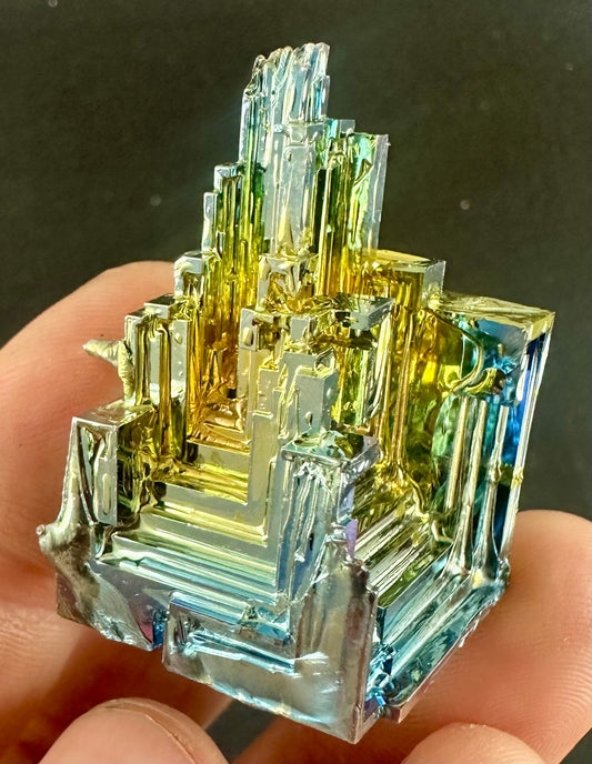 Bismuth, iridescent laboratory-grown crystals, Mineral Specimen for Sale